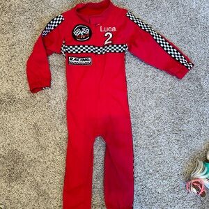 Halloween toddler race car driver costume